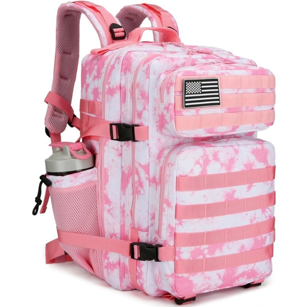 45L Tactical Backpack with Bottle Holder Waterproof Multi Compartment for Hiking